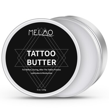 Premium Tattoo Butter with Shea Butter Extract, Jojoba Oil Sunflower Oil - For Before, During, After The Tattoo Process - Lubricates &amp; Moisturizes - 5oz