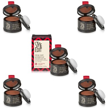 Style Edit Root Touch Up Powder (5 Pack) to Cover Up Dark Roots and Grays Between Salon Visits, Water Resistant, Non-Sticky, Compact And Mess-Free, Dark Red Hair Color (Total of 5)
