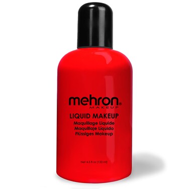 Mehron Makeup Liquid Makeup   Face Paint and Body Paint Perfect for Halloween, Cosplay I Air Brush Compatible 4.5 oz (133 ml) (Red)