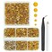 2 Boxes 3060PCS Golden Yellow Resin Rhinestones Crystal Golden Resin Stones Crystals Diamonds 2mm 3mm 4mm 5mm 6mm Non-Hotfix Gems Charms for Nails Body Face Eyes Makeup Tumblers Mugs DIY Crafts
