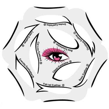 Booge 4 Sheets Six in One Cat Eyeliner Stencil, Reusable Eyeliner Stencils Eyeshadow Stencils for Eyes with Perfect Winged Tip for Eyeliner Eyeshadow Extensions