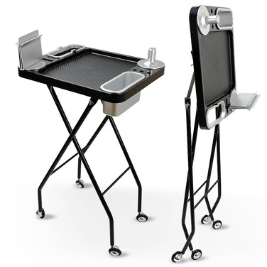 Salon Folding Tray, Salon Tray on Wheels, Salon Tray cart, Barber Shop Rolling Salon Tray, Hair Salon Accessories