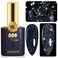 YTD Likomey Reflective Glitter Gel Nail Polish,15ml Black Flash Diamond Shimmer Nails Gel,Dark Blue Tone Black Spring Summer Sparkly Shiny Salon Home Nail Art Manicure UV Nail Gel,SZ010