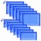 12 Pieces Zipper Nylon Mesh Pouch, Mesh Cosmetic Bags Makeup Bags Pencil Case, Multipurpose Travel Bags for Cosmetic School Office Supplies and Travel Accessories (Blue, A5+B6)