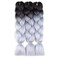 Ombre Synthetic Braiding Hair 3 Bundles Deals Afro Jumbo Braids Hair Extensions High Temperature Heat Resistant Fiber for Twist Crochet Hair Weave 24 Inch 2 Tone Color Black/Silver Grey