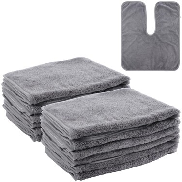 DIMEGON 12 PCS U-Shaped Facial Towels, Facial Towel Split Design, Soft Esthetician Towel, Facial Stem Massage Cleansing Towel, Coral Fleece Face Cloth for Beauty Salons, Skin Care, SPA Centers