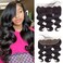 CHEEON 13x4 Transparent HD Lace Frontal 12 inches Brazilian Body Wave Human Hair 150% Density Brazilian Body Wave Frontal Natural Black Color