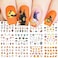 Halloween Nail Art Stickers, Cute Halloween Nail Decals Water Transfer Ghost Nail Stickers Colorful Bat Ghosts Skulls Pumpkin Witch Candy Holiday Nail Tattoo Stickers for Women Girls (12 Sheets)