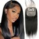 5x5 Transparent HD Lace Closure Only Silky Straight Hair Closure Invisible Lace Closure 12A Brazilian Virgin Remy Human Hair Frontal Closure 100% Human Hair Extension Pre Plucked Natural Black 18 Inch