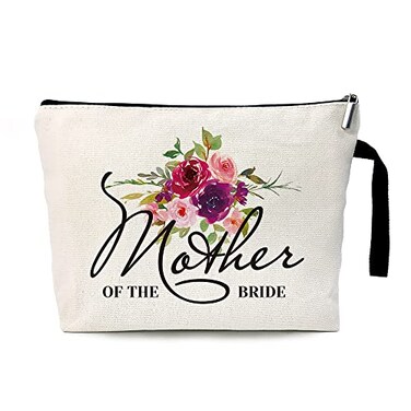 ZHANTUONE Mother of The Bride Funny Wedding Cosmetic Bag, for Travel Toiletry Zipper Storage Pouch Makeup Bag, Wedding Party Gifts, Mother of Bride Gifts for Wedding, Wedding Party Cosmetic Bag