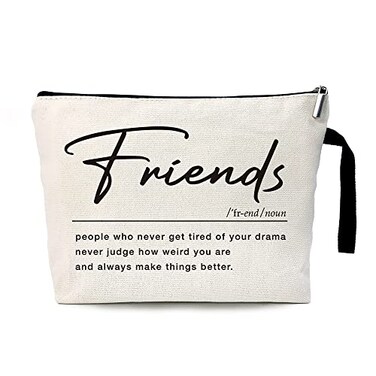 ZHANTUONE Friend Definition Noun Funny Friendship Cosmetic Bag, for Travel Toiletry Zipper Storage Pouch Makeup Bag, Gifts for Friends Coworker Bestie, Birthday Appreciation Gifts for Friend