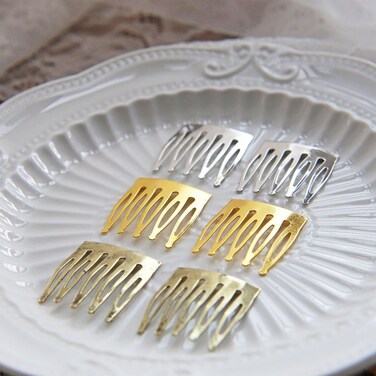 23&times;25mm/0.9"&times;1.0" Mini Metal Doll Hair Combs, Smallest Doll Combs, Gold/Silver/Bronze 3 Colors, Best for Doll Hair Accessories Making (5PCS)