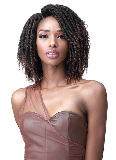 BOBBI BOSS 4.5in Lace Part Natural Locs Wig-MLP22 FREEFORM LOCS wigs (PT1B/RPLUM,Natural Black to red,plum)
