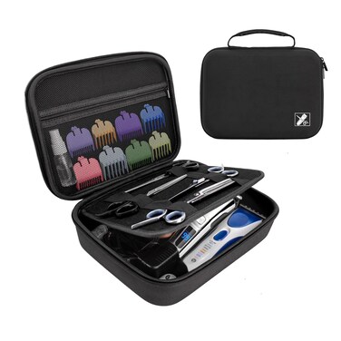 Hard Clipper Case for Barbers, Hair Clippers Travel Case for Hatteker/Oneisal/Wahl 5star/Andis Razor Guard Grooming Kits, Hair Cutting Barber Supplies Holder, Trimmer Organizer Storage Bag (Case Only)
