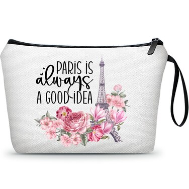 Paris Travel Cosmetic Bags - Unique Women's Gifts for International Travel, Christmas, Sister, Friend