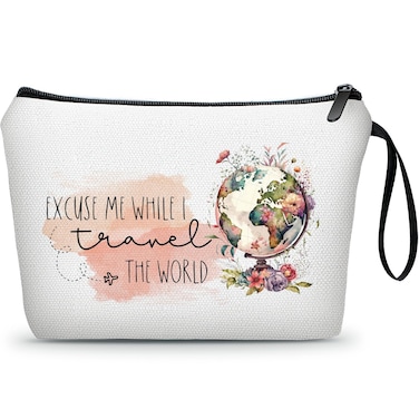 Travel Gifts, Gifts for International Travelers,Makeup Bag Travel, Travel Cosmetic Bag, Travel Makeup Organizer, Women Gifts for Birthday,Christmas Gifts for Female, Friend,Daughter,Mom,Sister