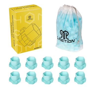 Tattoo Ink Caps Honeycomb Shape Spliceable Ink Cups for Tattooing Anti-Rollover Spill Eco-Friendly Non Fade Material Large Inner Size 0.63 * 0.75 inch(W*H) 200pcs Pack (Seaform)