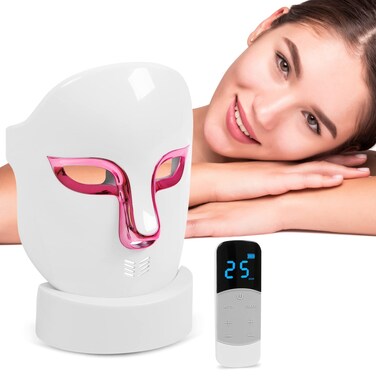 LED Face Mask Light Therapy,LED Facial Skin Care Mask,Red Blue Light for Face Wrinkle Acne Reduction with 4 Colors(FSA or HSA Eligible)