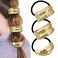 3P Metal Hair Ties for Women Gold Hair Cuffs Wrap Hair Ties,Gold Metal Double Arch Elastic Hair Ties Retro Metal Ponytail Cuff Gold Ponytail Hair Ties Metal Ponytail Cuff for Thick Hair (A)