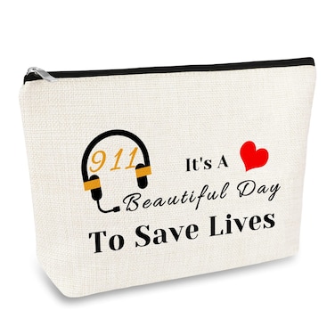 911 Operator Gift Makeup Bag 911 Dispatcher Appreciation Gift EMT Emergency Dispatcher Gifts Cosmetic Bag Pouch Thank You Gift for 911 Operator Dispatcher Birthday Christmas Gift Retirement Gift