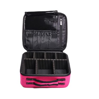 Semilyn Travel Makeup Bag for Women Makeup Organizer Train Case Cosmetic Makeup Storage Bag Organizer with Adjustable Dividers for Brush,Nail Tool,Toiletry,Jewelry Digital Accessories Purple