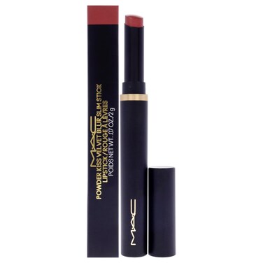 MAC Powder Kiss Velvet Blur Slim Stick - Brick Through for Women - 0.7 oz Lipstick