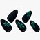 GLAMERMAID Fall Black Press on Nails Medium Almond, Green Leaves Fake Nails Short Almond Oval, Dull Dark on Nails Acrylic Stiletto False Nails Kits for Women, Leaf Matte Full Cover Stick Glue on Nails
