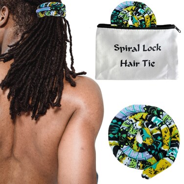 Spiral Lock Hair Tie Dreadlock Accessories Bendable Hair Ties for Women and Men Bohemian Iron Wire Ponytail Holders Colorful Dreadlock Hair Tie Long Dreads Thick Curly Hair Holder with Bag (Blue Green
