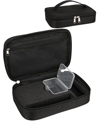 Nail Drill Bag Nail Drill Bits Holder Bag Electric Nail Machine Kit Organizer Bag with Nail Sanding Bands Case Gift for Women (Blck)