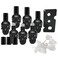 7 pcs Set 10ml Mini Skull Glass Oil Roller Bottles Leakproof Essential Oils Bottle for Storage and Travel (black)