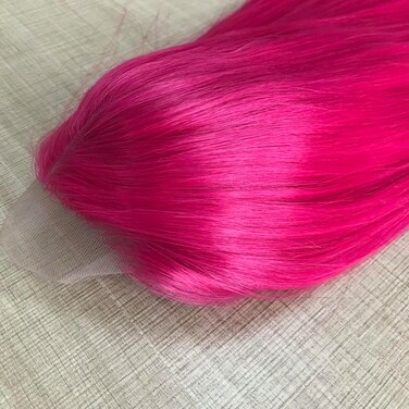 13x3 Long Straight Rose Red Synthetic Lace Front Wigs for Women Pre Plucked Glueless Heat Resistant Synthetic Daily Party Cosplay Costume Full Wigs for Girls