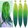 Ombre Green Braiding Hair Pre Stretched Kanekalon Braiding Hair