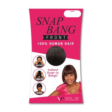 Vivica A Fox Collection Snap Bang Front Human Hair Extensions, Color 99J, 0.7 Ounce