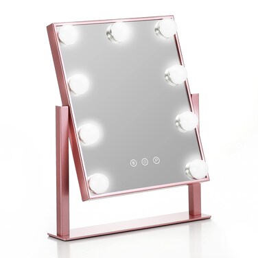 PinkBoss Bulb Vanity Mirror Tabletop Mirror for Cosmetic (Rose Gold)