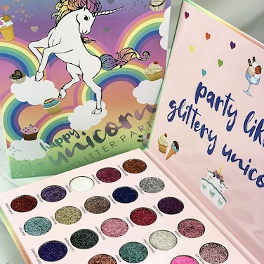 Italia Deluxe Happy Unicorn Glitter Party 30 Color Glitter Palette