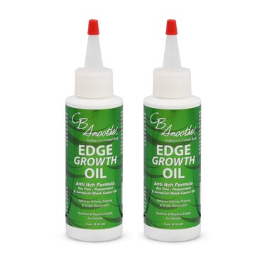 CB Smoothe Edge Growth Oil - Tea Tree, Peppermint &amp; Jamaican Black Castor Hair Serum - Boosts Circulation &amp; Regrowth - 4oz - 2-pack