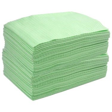 125Pcs Disposable Nail Art Tattoo Paper Towels Table Mat, 3-Ply Waterproof Tattoo Bibs Sheets Nail Desk Mat, Tattooing Tablecloth Pads Tray Covers, Nail Napkins for Nail Salon Supplies (Green)