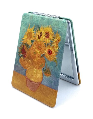 Square Compact Mirror Small Mirror for Purse Handheld Pocket Mirror Purse Mirror Small Cosmetic Mirror Van Gogh Sunflowers Gifts