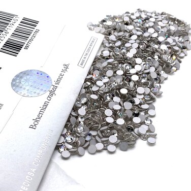 Clear Crystal Genuine Czech Preciosa MC Chaton Rose Maxima SS12 3mm Flatbacks 12ss No Hotfix Round Rhinestones 144 Pieces DIY Bling Deco Nail Arts