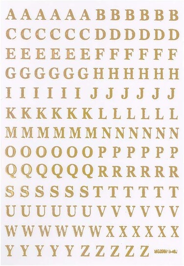 Gold Fashion Letter Nail Art Stickers English Alphabet Nail Decals Adhesive Letter 3D Nail Foils Nail Art Stickers Nail Art Stickers and Decals for Women Girls