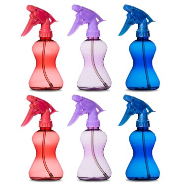 Water Spray Bottles for Hair - 10 Oz Empty Spray Bottles for Cleaning &ndash; 6 Pack Mini Squirt Bottles - Small Spray Bottles Mist Sprayer - Plastic Spray bottles for Cleaning 2 Blue, 2 Red, and 2 Purple