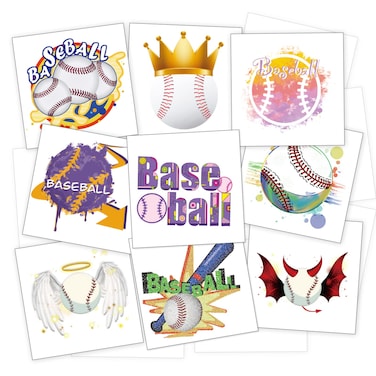 Metker baseball (160 PCS) kids waterproof temporary tattoos,children's temporary tattoo toys,boy face tattoo stickers, boy girl temporary tattoos