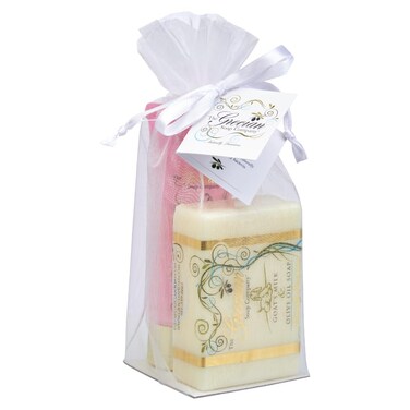 Grecian Soap &amp; Lotion Tube Gift Set Plumeria Scent- Luxurious Goat's Milk Soap Bar &amp; Lotion Set, Ideal Mother's Day Gift, Unique Women's Gift Set- Natural Beauty Products