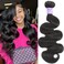12A Brazilian Virgin Hair Body Wave 1 Bundle 100% Unprocessed Brazilian Body Wave Human Hair Extensions for Black Women(16inch)
