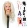 SOPHIRE 26"-28" Mannequin Head with 60% Real Hair, Hairdresser Practice Training Head Cosmetology Long Hair Manikin Doll Head with 9 Tools and Clamp - #613, Makeup On Off-white