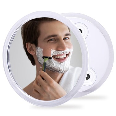 Fogless Shower Mirror for Shaving and Makeup with 3 Removable Powerful Suction Cups, Shatterproof Anti Fog Mirror for Shower and Bathroom, Glassless Safety Kids Mirror
