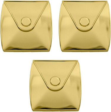 Stephanie Imports Set of 3 Double Sided Clutch Shaped Magnifying Compact Mirrors (Gold)