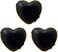 Stephanie Imports Set of 3 Heart Shaped Dual Color Compact Mirrors with Brushed Metal Finish (Black &amp; Gold)