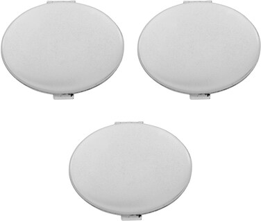 Stephanie Imports Set of 3 Double Sided Magnifying Compact Mirrors with Reflective Metal Finish (Silver Matte, Oval)
