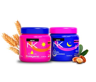 NK Inverted Hair Routine Kit, Hair Mask for Night, with Hyaluronic Acid, Argan Oil and Vitamin E. Hair Mask for Day, with Collagen, Milk Protein and Oat Protein. 10.58oz each.